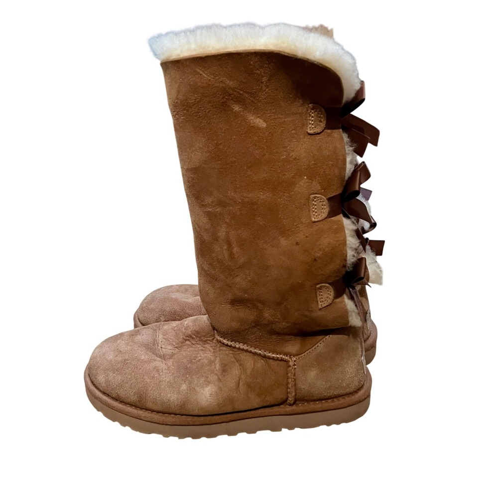 UGG Australia Bailey Bow Tall II Chestnut Suede Boots 1007308 Women 7 Winter